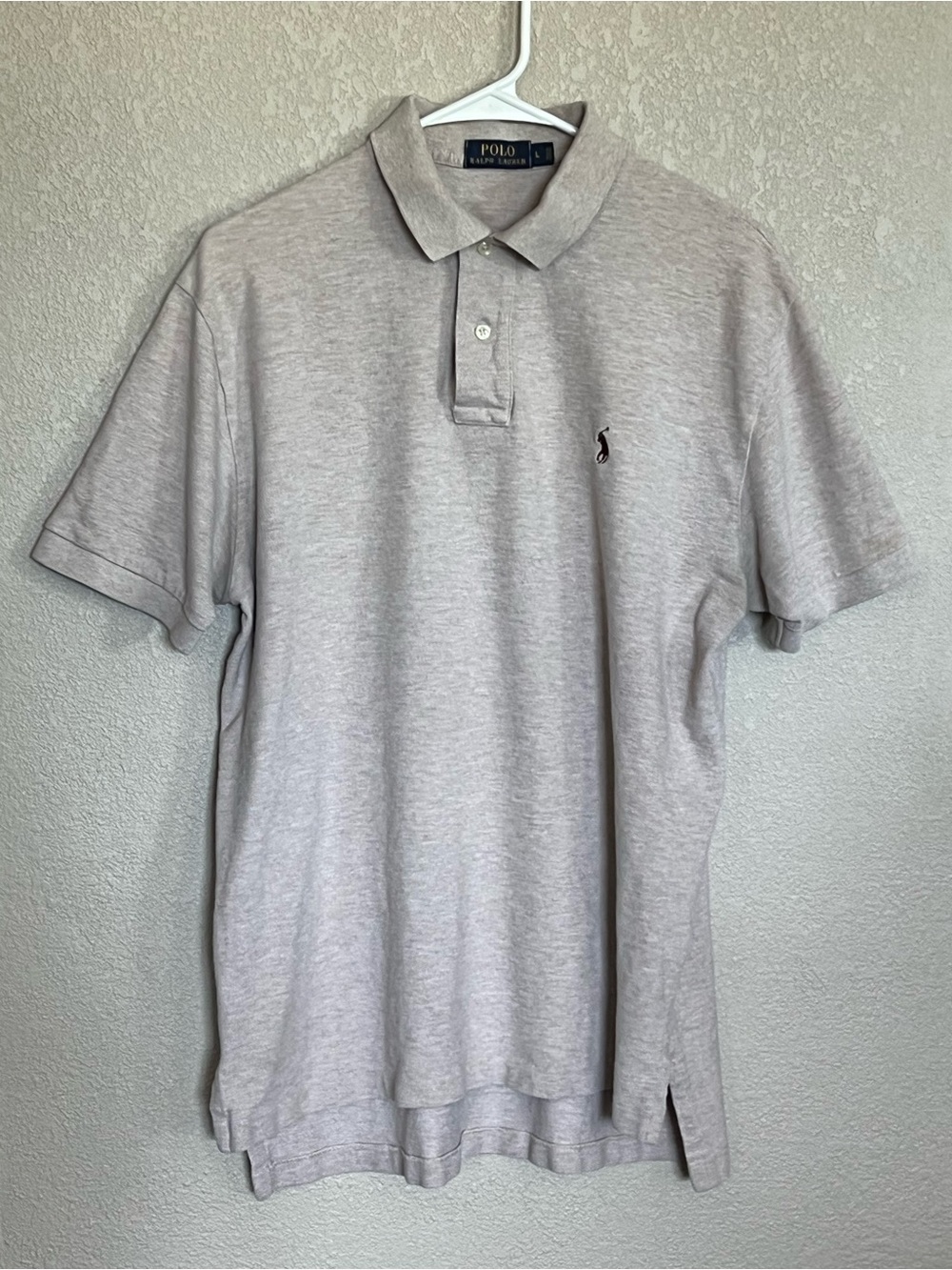 Polo by Ralph Lauren Men's Beige Short Sleeve Cotton Polo Shirt size Large